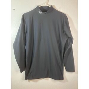 Under Armour Cold Gear Mock Neck Shirt Size 2XL Black Compression Long Sleeve